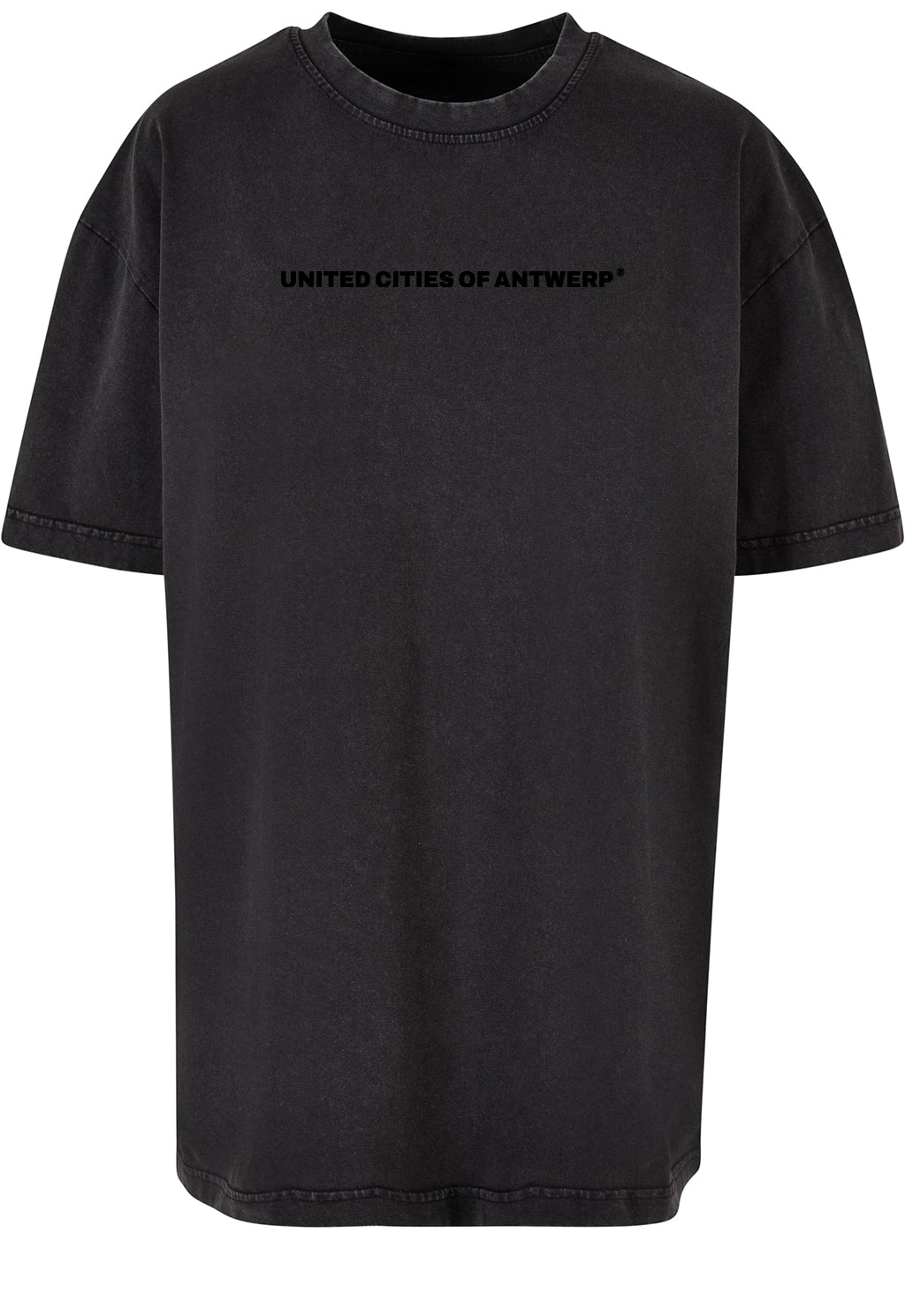 Women's oversized T zwart logo - acid washed