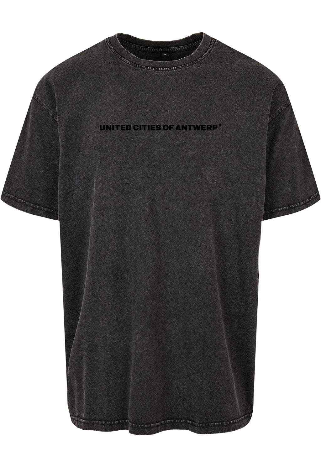 Oversized T-Shirt met zwart logo - acid washed